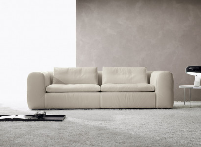 Sofa 3 Seater Furniture Leather White Three-Seater Sofas Luxury Living Room